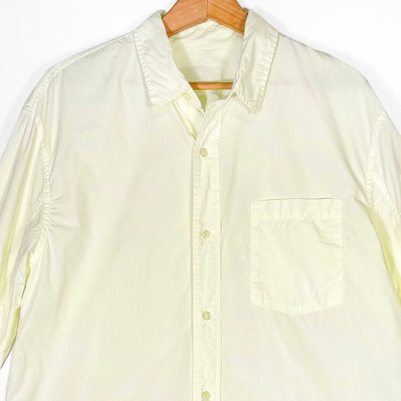 Citizens of Humanity Oxford Yellow Kayla Poplin Cotton Shirt Womens M Roll Tab - Picture 4 of 10